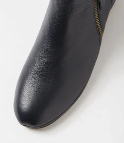 Women DIANA FERRARI Boots-Ronele Navy Dark Brown Leather Ankle Boots