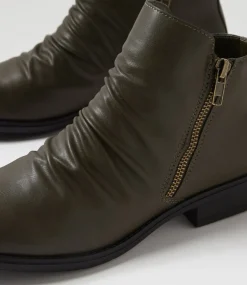 Women I LOVE BILLY Boots-Rosie Olive Black Ankle Boots
