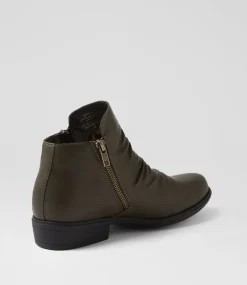 Women I LOVE BILLY Boots-Rosie Olive Black Ankle Boots