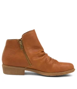 Women I LOVE BILLY Boots-ROSIE TAN SMOOTH ANKLE BOOTS