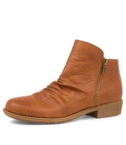 Women I LOVE BILLY Boots-ROSIE TAN SMOOTH ANKLE BOOTS