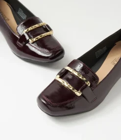 Women SUPERSOFT Comfort|Heels-Rosse Merlot Crinkle Patent Shoes