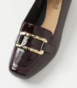 Women SUPERSOFT Comfort|Heels-Rosse Merlot Crinkle Patent Shoes