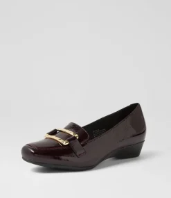 Women SUPERSOFT Comfort|Heels-Rosse Merlot Crinkle Patent Shoes