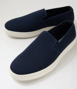 UNCUT Sneakers|Casuals-Row Navy Knit Sneakers