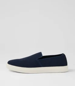 UNCUT Sneakers|Casuals-Row Navy Knit Sneakers