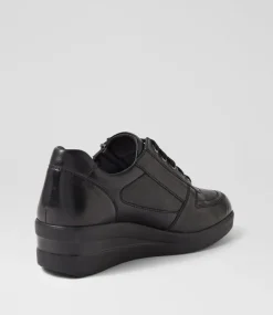 Women SUPERSOFT Comfort|Sneakers-Ruccois Black Leather Sneakers