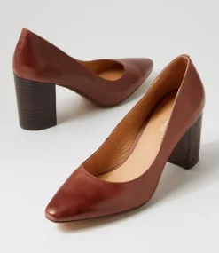Women DIANA FERRARI Heels-SABENA DF MAHOGANY DK BROWN HEEL LEATHER