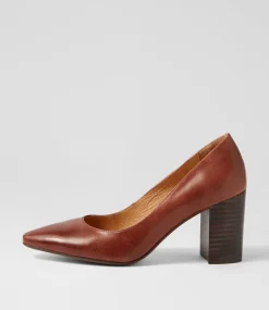 Women DIANA FERRARI Heels-SABENA DF MAHOGANY DK BROWN HEEL LEATHER