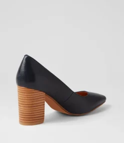 Women DIANA FERRARI Heels-Sabena Navy Natural Leather Heels