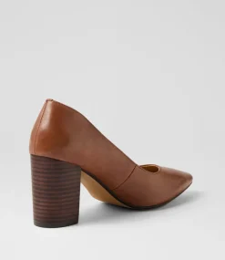 Women DIANA FERRARI Heels-Sabena Walnut Dark Brown Leather Heels