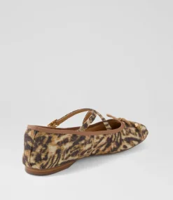 Women I LOVE BILLY Flats-Sabine Leopard Fabric Flat Shoes