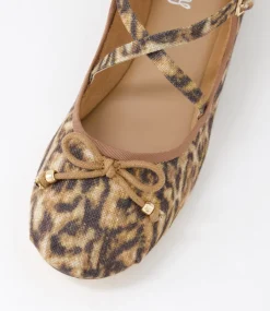 Women I LOVE BILLY Flats-Sabine Leopard Fabric Flat Shoes