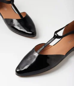 Women TOP END Flats-Saddie Black Patent Leather Flat Shoes