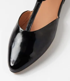 Women TOP END Flats-Saddie Black Patent Leather Flat Shoes