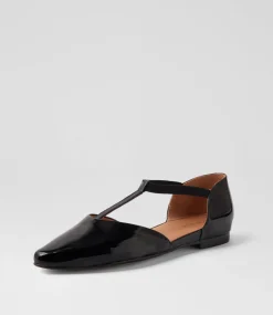 Women TOP END Flats-Saddie Black Patent Leather Flat Shoes