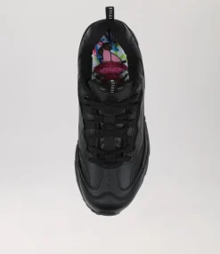 COLORADO Sport School Shoes|Junior School Shoes-Sage Jnr E Lace Lol Black Leather Sneakers