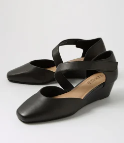 Women SUPERSOFT Comfort|Heels-Sagie2 Black Leather Heels