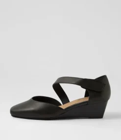 Women SUPERSOFT Comfort|Heels-Sagie2 Black Leather Heels