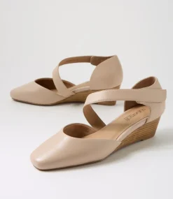 Women SUPERSOFT Comfort|Heels-Sagie2 Nude Leather Heels