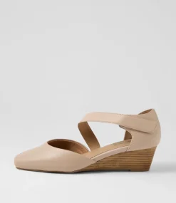 Women SUPERSOFT Comfort|Heels-Sagie2 Nude Leather Heels