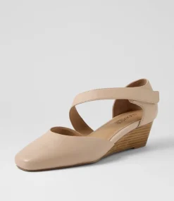 Women SUPERSOFT Comfort|Heels-Sagie2 Nude Leather Heels