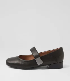 Women SUPERSOFT Comfort|Flats-Saigon Black Leather Flat Shoes