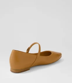 Women TOP END Flats-Sairo Dark Tan Leather Flat Shoes
