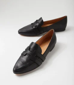 Women TOP END Loafers|Flats-Salti Black Leather Loafers