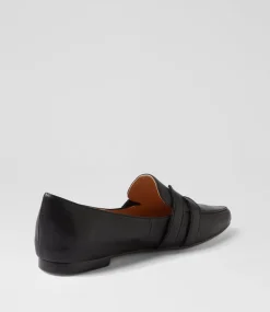 Women TOP END Loafers|Flats-Salti Black Leather Loafers