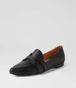 Women TOP END Loafers|Flats-Salti Black Leather Loafers