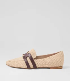 Women TOP END Loafers|Flats-Saltis Nougat Choc Fabric Loafers