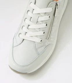 Women SUPERSOFT Comfort|Sneakers-Samm White Silver Font Leather Sneakers