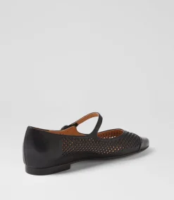 Women TOP END Flats-Sandor Black Patent Leather Ballet Flats
