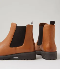 Women SUPERSOFT Boots-Sashis New Tan Leather Chelsea Boots