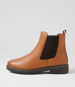 Women SUPERSOFT Boots-Sashis New Tan Leather Chelsea Boots