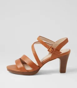 Women SUPERSOFT Comfort|Heels-Sassa Dark Tan Leather Sandals