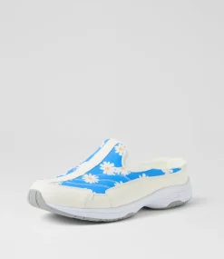 Women I LOVE BILLY Sneakers-Savoca White Blue Daisy Multi Fabric Sneakers