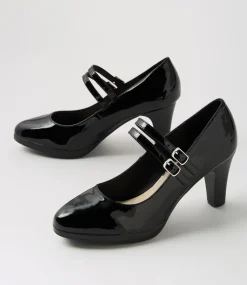 Women SUPERSOFT Dress|Comfort-Sayshell Black Patent Leather Heels