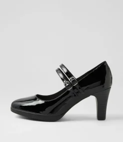Women SUPERSOFT Dress|Comfort-Sayshell Black Patent Leather Heels