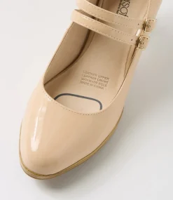 Women SUPERSOFT Dress|Comfort-Sayshell Nude Patent Leather Heels