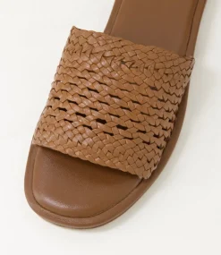 Women DIANA FERRARI Flats|Sandals-Selica Tan Leather Sandals
