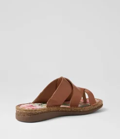 Women COLORADO Comfort|Slides-Selse Tan Leather Slides