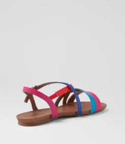 Women I LOVE BILLY Flats|Sandals-Seratu Magenta Blue Multi Sandals