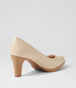 Women SUPERSOFT Comfort|Heels-Serina2 Almond Natural Patent Leather Heels