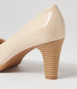 Women SUPERSOFT Comfort|Heels-Serina2 Almond Natural Patent Leather Heels