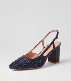 Women DIANA FERRARI Heels-SHADIE DF NAVY TWEED NAVY FABRIC LEATHER