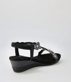Women I LOVE BILLY Wedges|Heels-Shalaga Black Multi Sandals