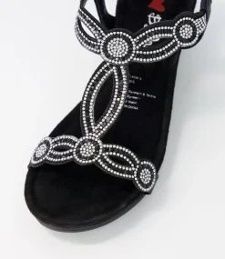 Women I LOVE BILLY Wedges|Heels-Shalaga Black Multi Sandals