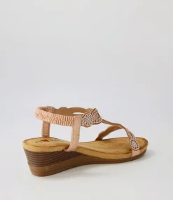 Women I LOVE BILLY Wedges|Heels-Shalaga Rose Gold Multi Sandals